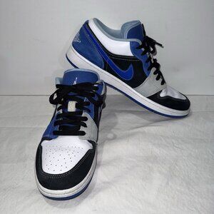 Mens Nike Air Jordan 1 Low Racer Blue Black White DH0206-400 Size 11.5